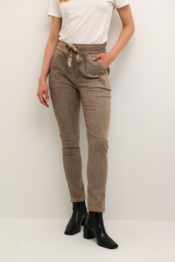 Cream CRLena Slim Pant Brown tone dye wash