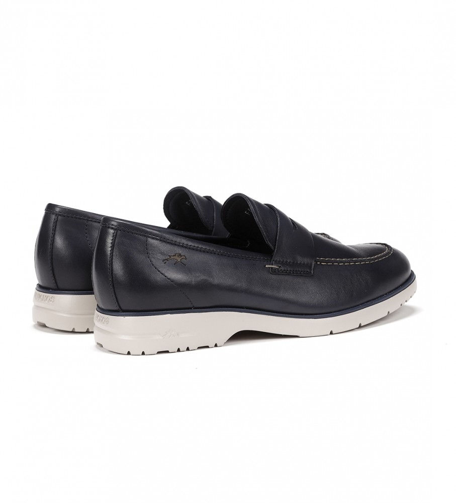 Mocassins Fluchos Falcon em couro azul marinho