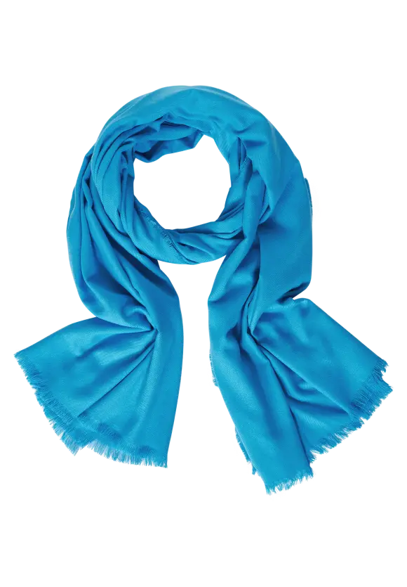 Cosy Schal mit Fransen - aquamarine blue