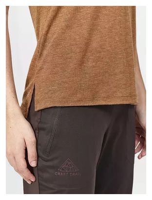 T-Shirt Manches Courtes Craft ADV Trail Wool Femme Marron