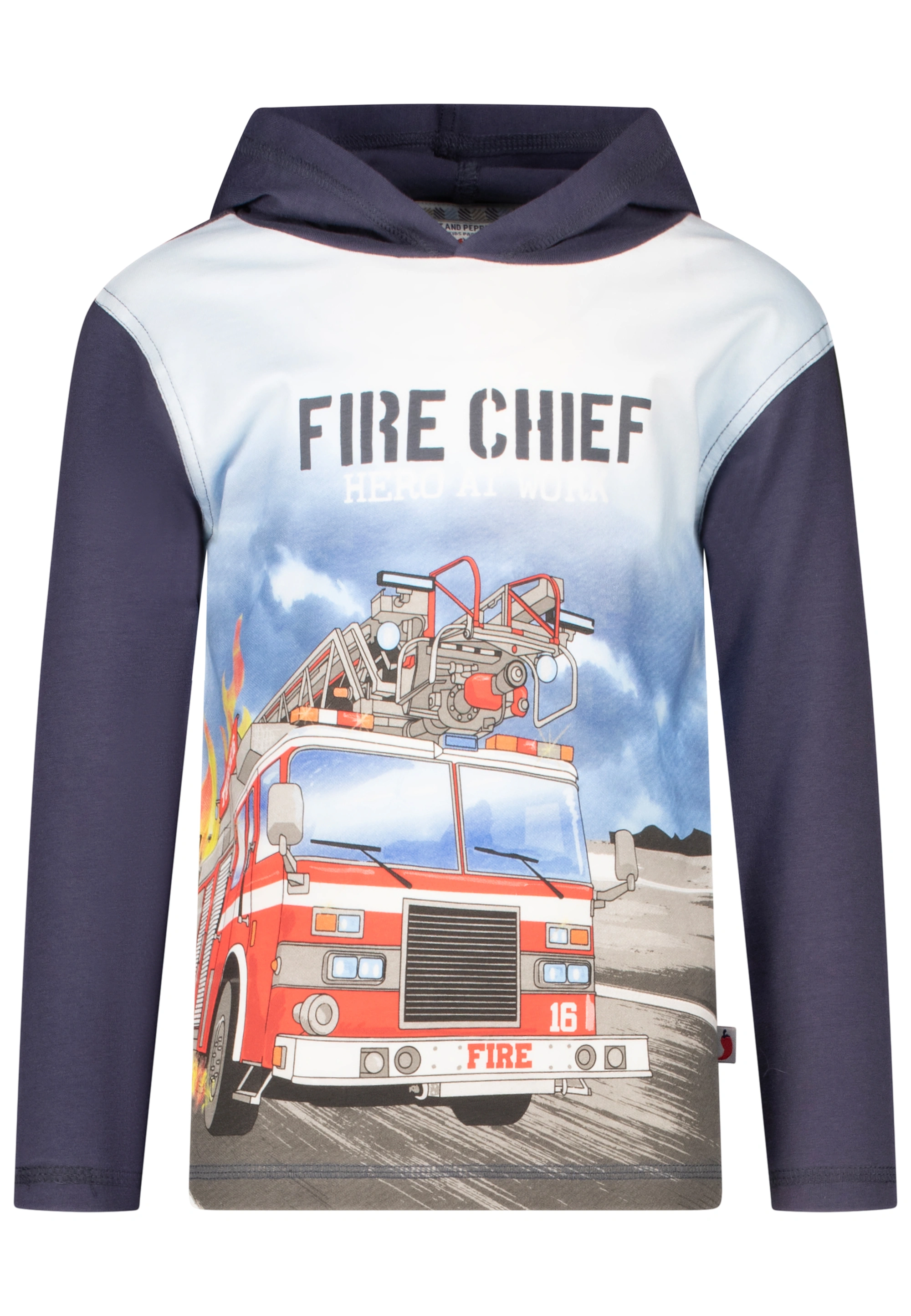 Kapuzen-Langarmshirt FIRE CHIEF in steel grey