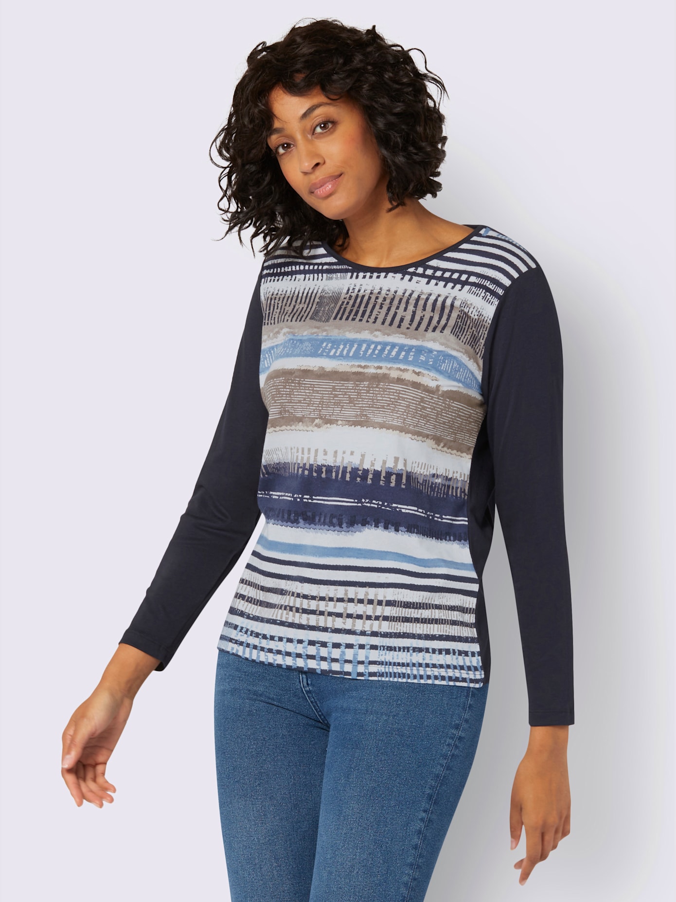 T-shirt avec un imprimé tendance et manches longues