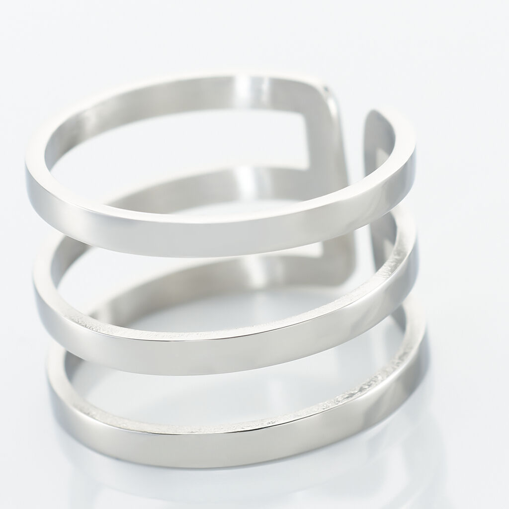 Bague Ajustable Adel Acier Blanc