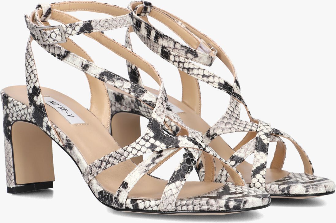 beige notre-v sandalen met hak 42527