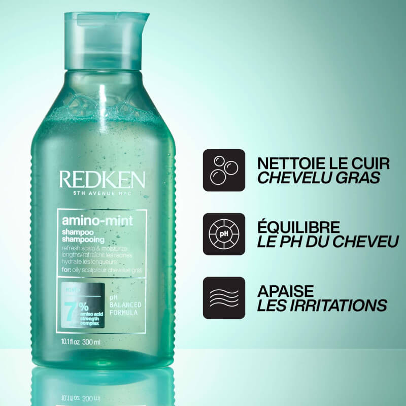 Shampooing cheveux gras & pointes sèches Amino Mint Redken 300ML