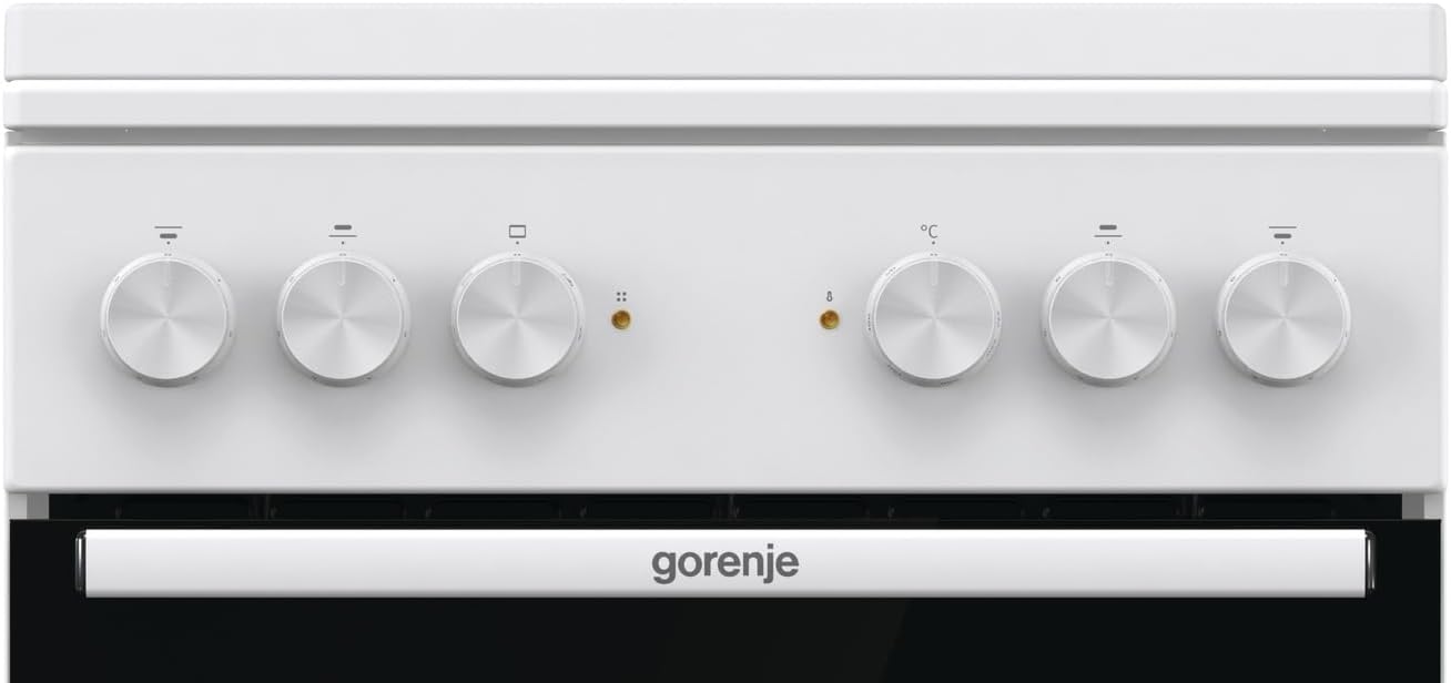 Gorenje GE5A23WH Standherd, 74 Liter, PerfectGrill, Pizza Mode 300°C, AquaClean, Made in Europe, weiß
