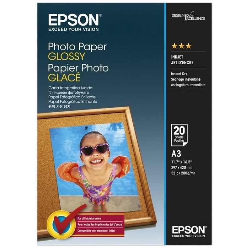 Epson Photo Paper Glossy Fotopapier, A3, 200 g/m², glanz