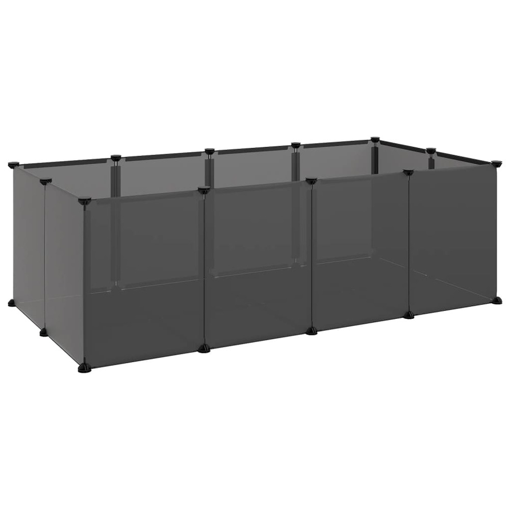Cage pour petits animaux noir 144x74x46,5 cm pp et acier