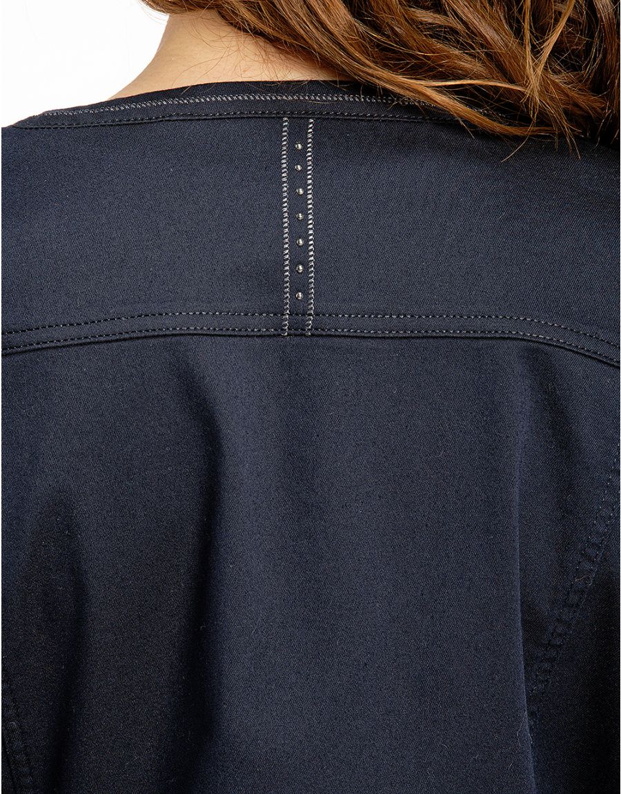 Veste jean denim sans col