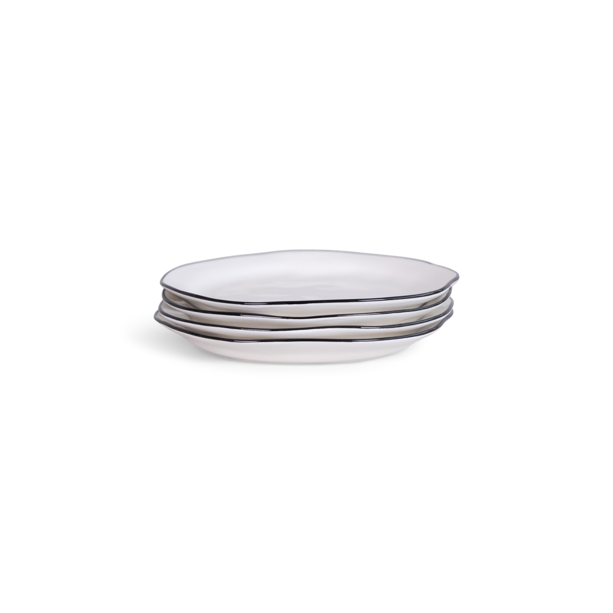 Ontbijtbord Ayana beige/black Ø20,5 cm - set van 4