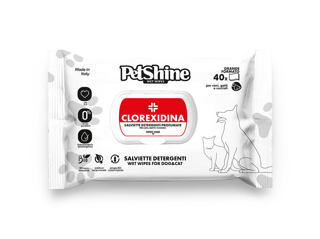 TOALHITAS PETSHINE CLOREXIDINA 40 UNIDADES