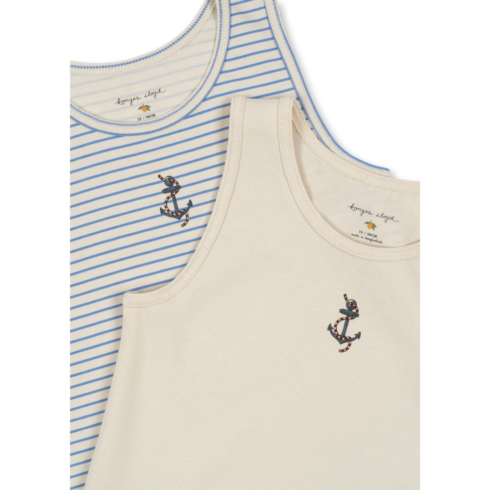 Køb Konges Sløjd Stripe Provence Mix Basic 2 Pak Tanktop GOTS