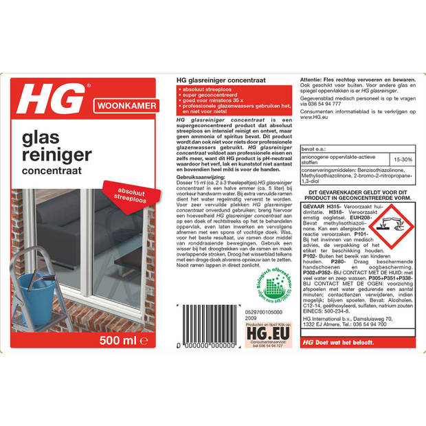 HG glasreiniger concentraat 500 ml