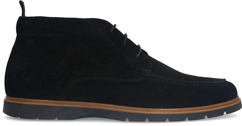 Manfield - Veterschoenen - Zwart - Suède - Leer Voering