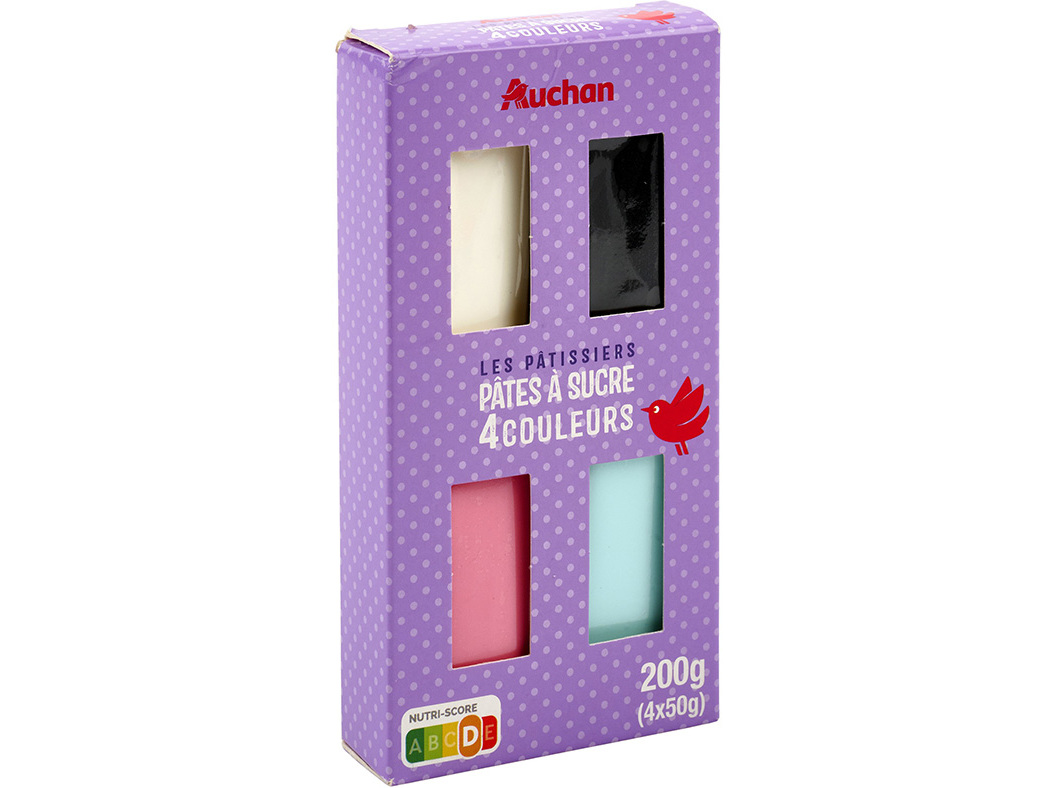 PASTA DE AÇÚCAR AUCHAN 4 CORES 200G