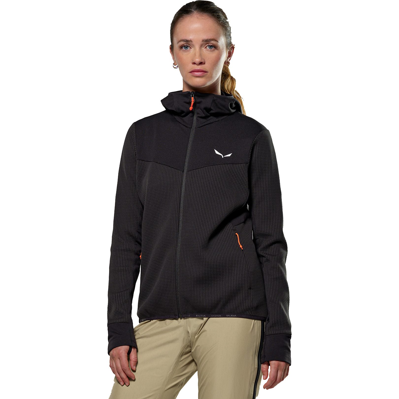 SALEWA Puez Waffle Hybrid Fleecejacke Damen black out