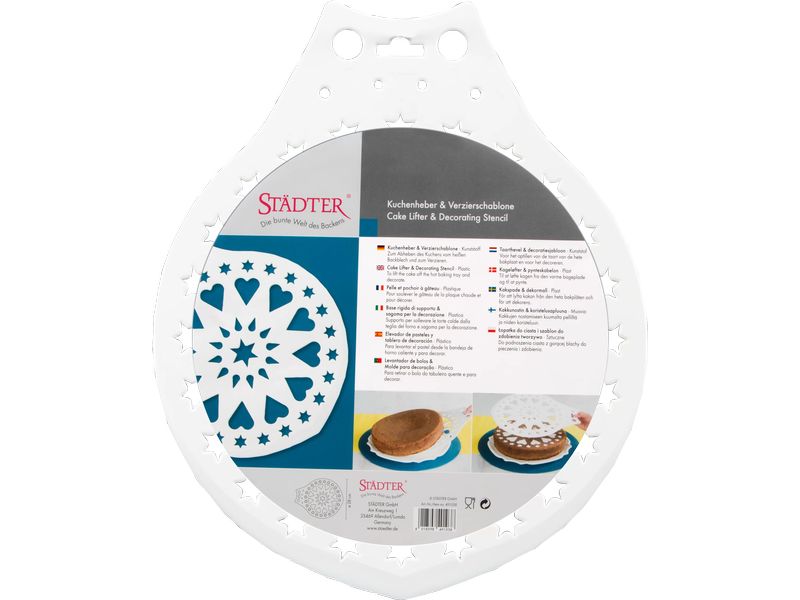 Städter Tortenschablone Weiss, 28 cm Kuchenheber und Verzierschablone