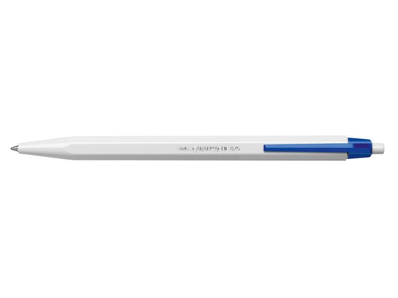 Caran d'Ache Kugelschreiber 825 Blau Kuli mit flexiblem Clip und Druckmechanismus