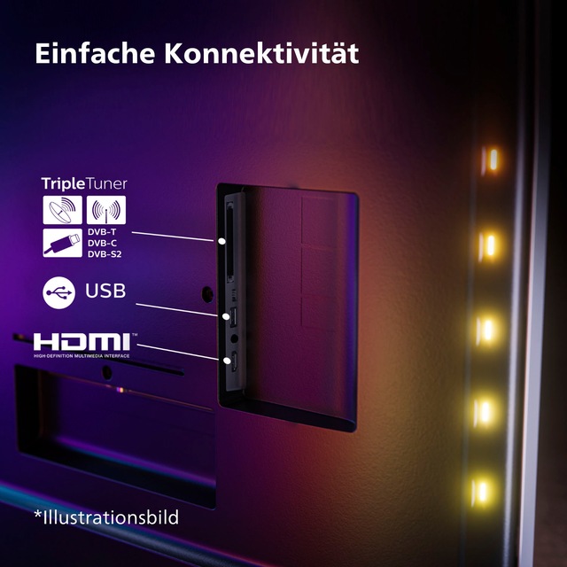Philips LED-Fernseher »43PUS8349/12« 108 cm/43 Smart-TV WLAN, Dolby Atmos Sound, Ambilight (3-seitig)