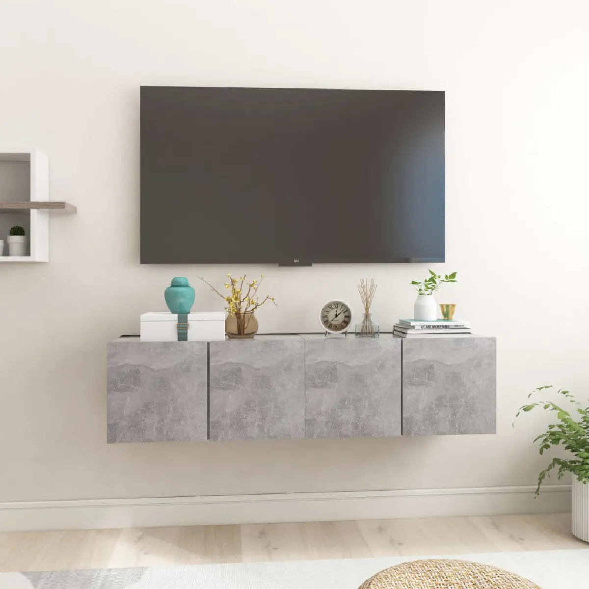 vidaXL Meubles TV muraux 2 pcs - Gris béton