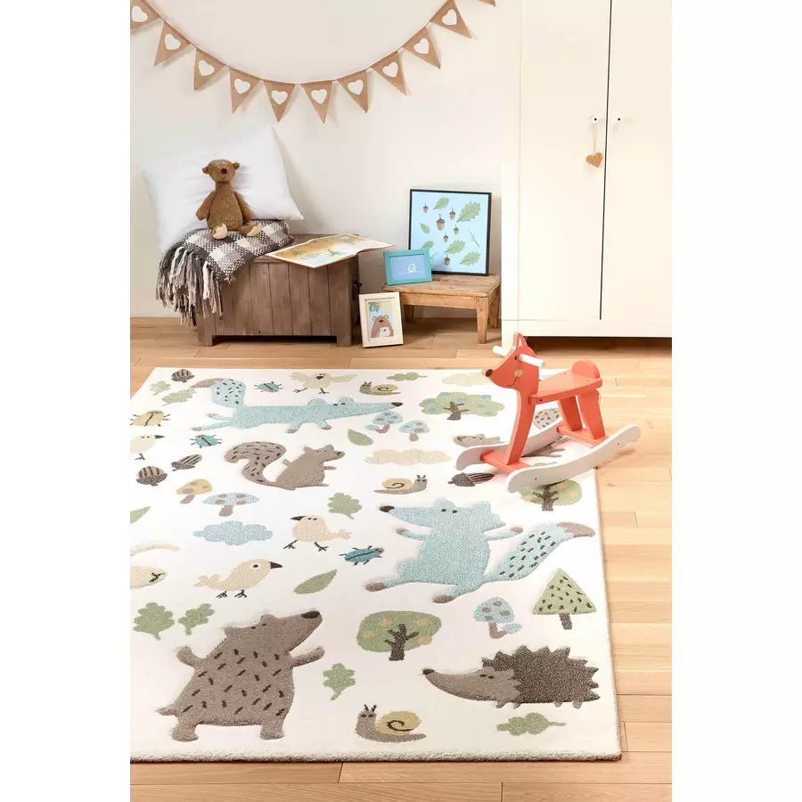 Sigikid Kinderteppich Forest weißblau