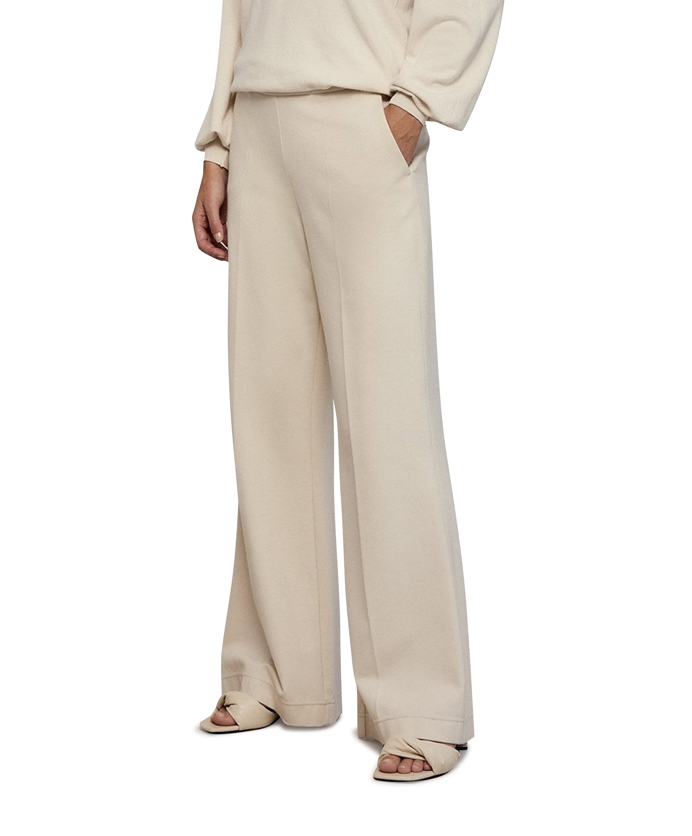 Summum Woman Trousers boot cut punto milano (4s2197) ecru