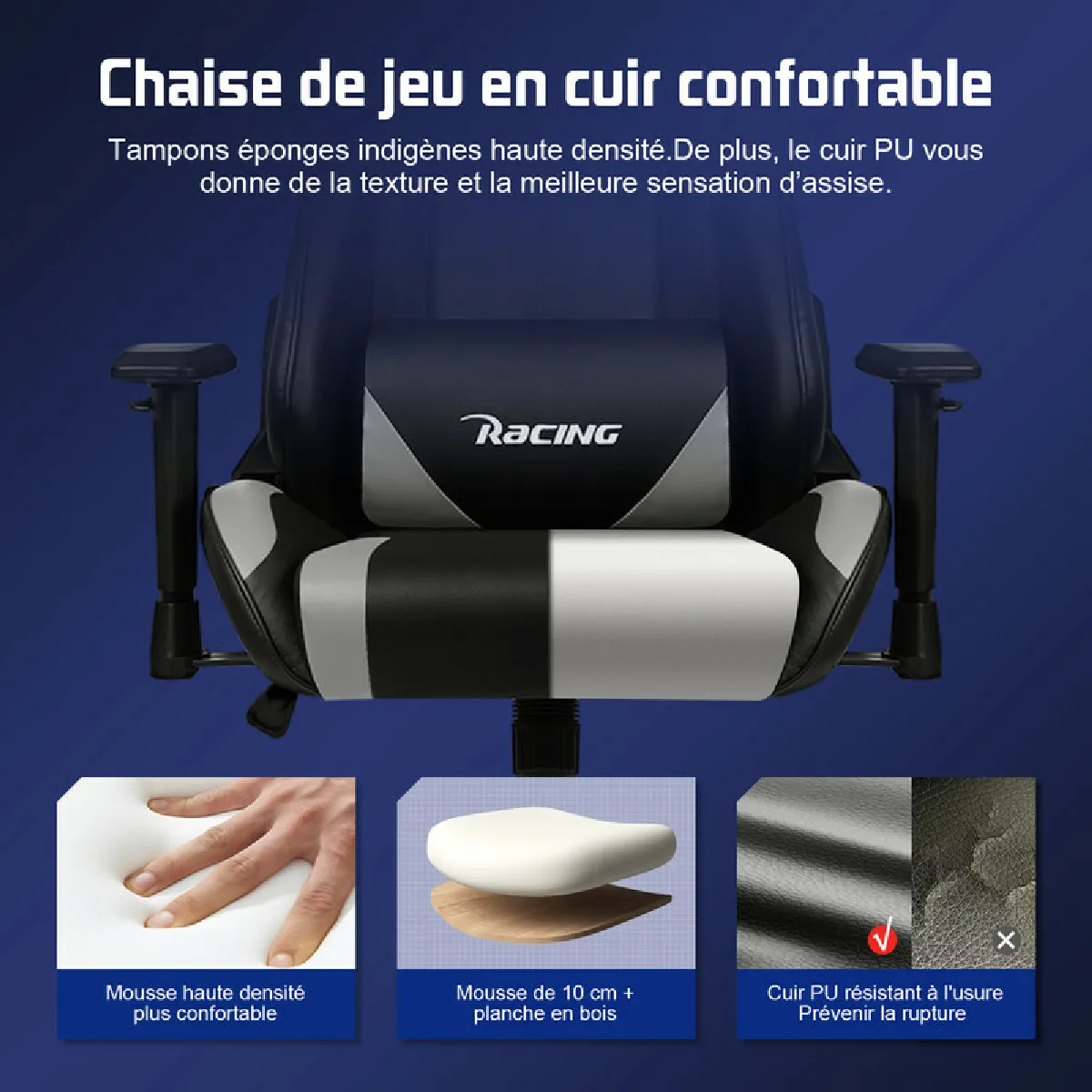 Lexzurn Gaming Chair Gris