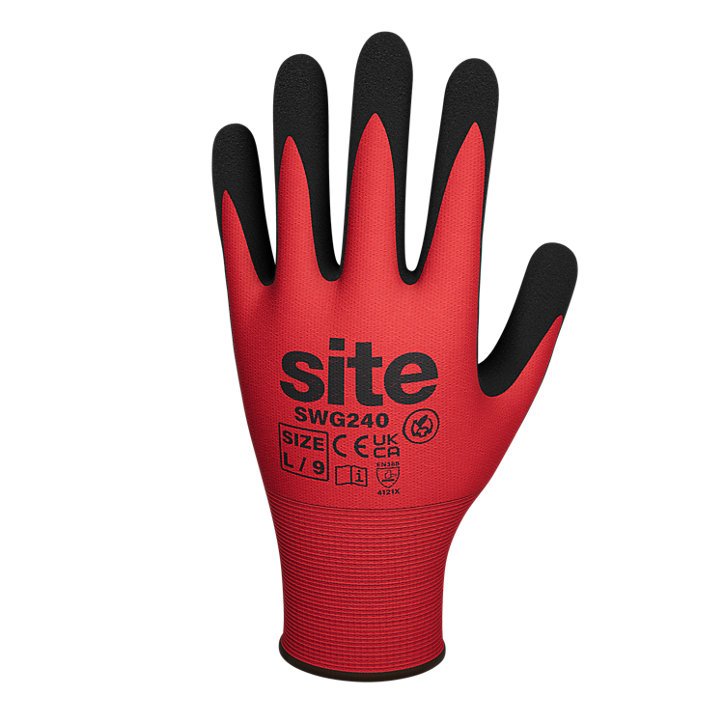 Gants de manipulation générale en mousse nitrile Site rouge - Taille 8 (M)