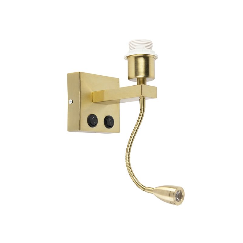 Moderne wandlamp messing met flexarm - Brescia Combi