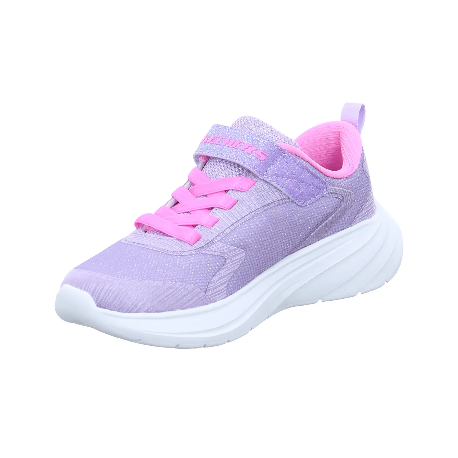 SKECHERS Mädchen-Halbschuh Klett Flieder Lederimitat  Sneaker