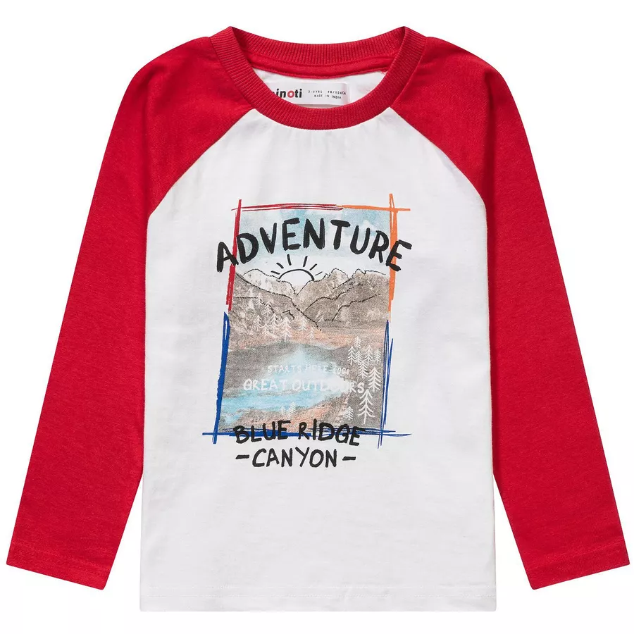 MINOTI Longsleeve WeißRot