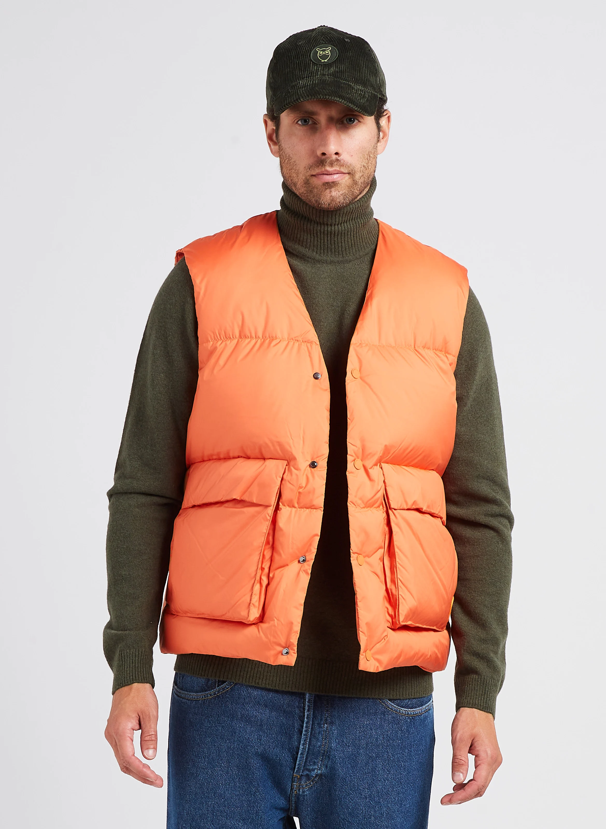 JOSEPH - Doudoune col V matelassée| Orange