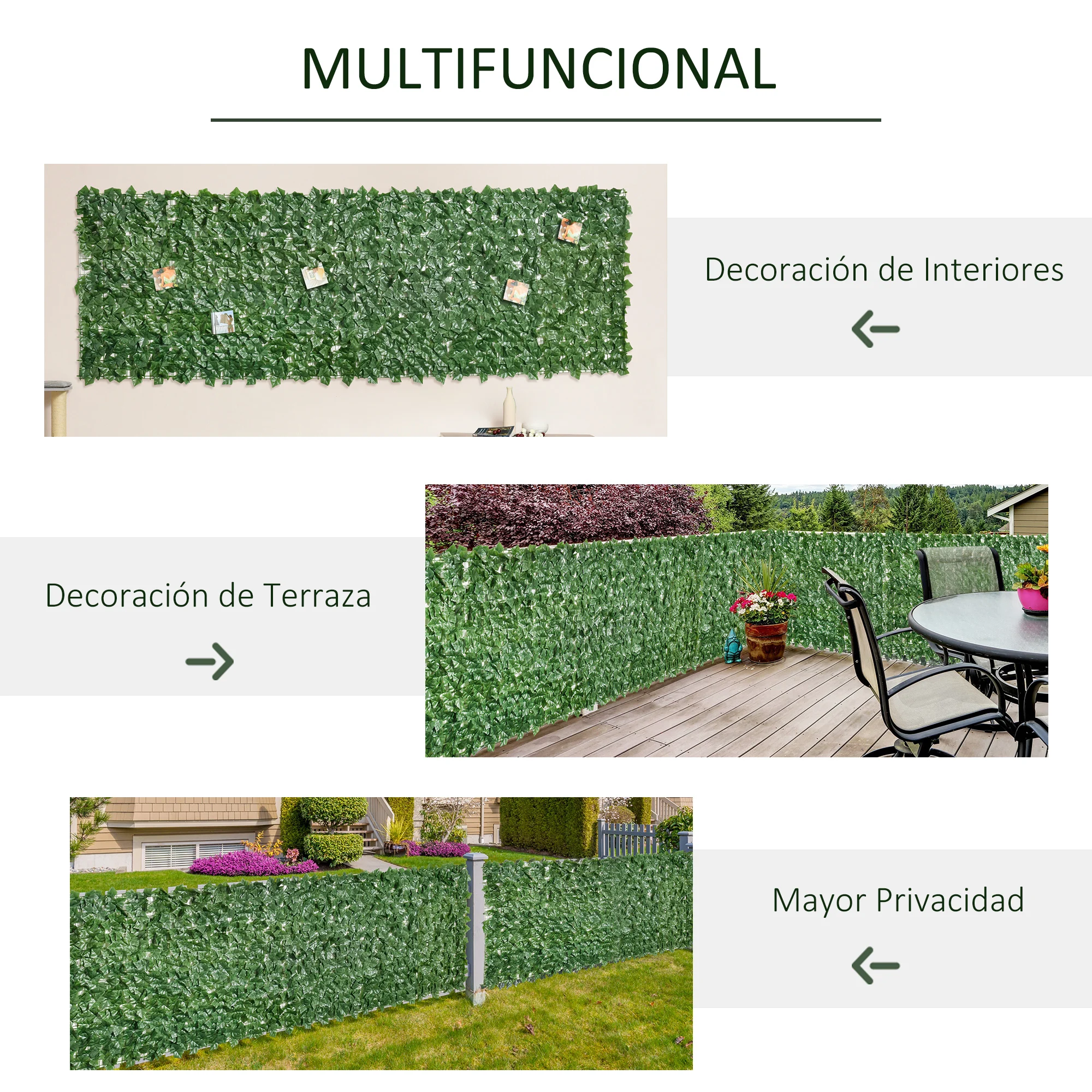 Rolo de cerca-viva artificial Outsunny para jardim externo