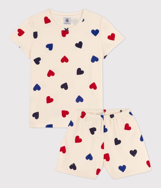 Pyjacourt cœur petite fille en coton