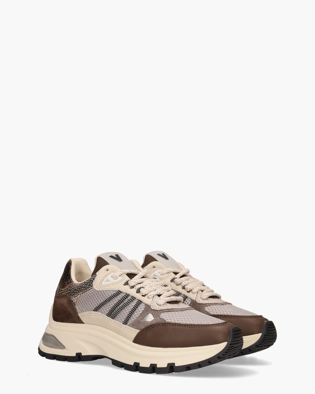 Via Vai Liz Dae Donkerbruin/Taupe Damessneakers