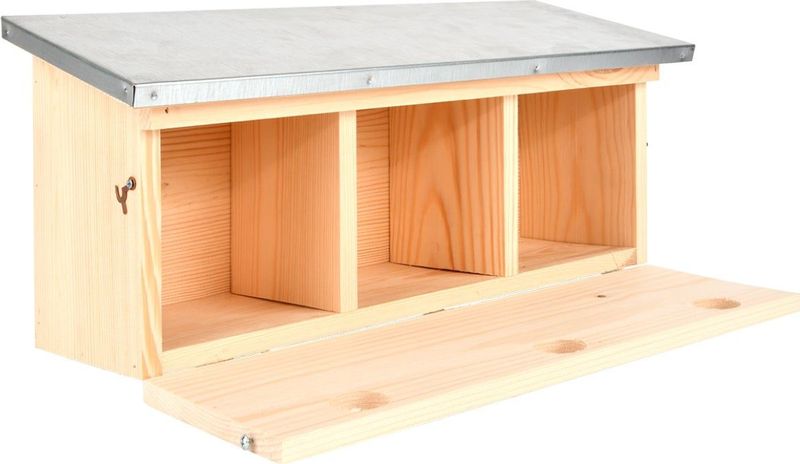 Esschert Design - Mussenvilla Horizontaal - Nestkast - Vurenhout - Zinken Dak