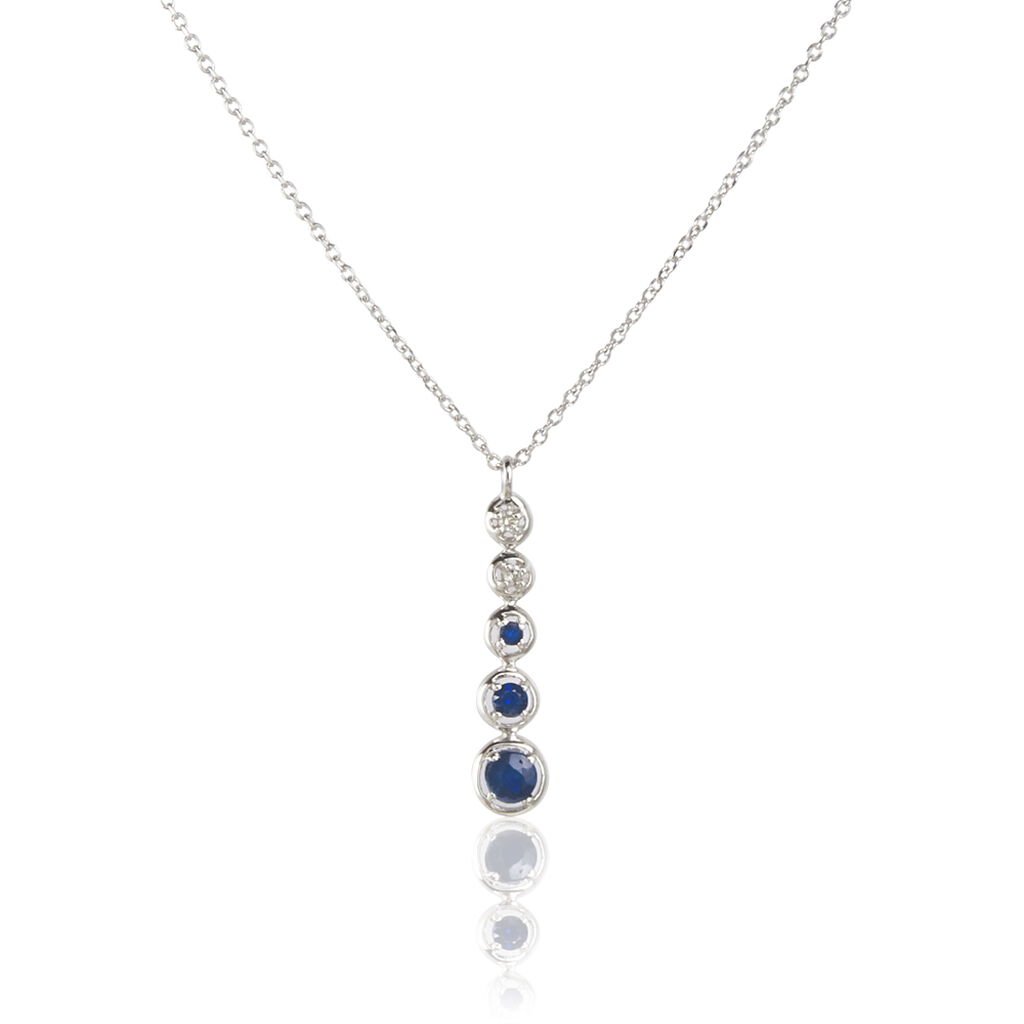 Collier Josephine Or Blanc Saphir Et Diamant