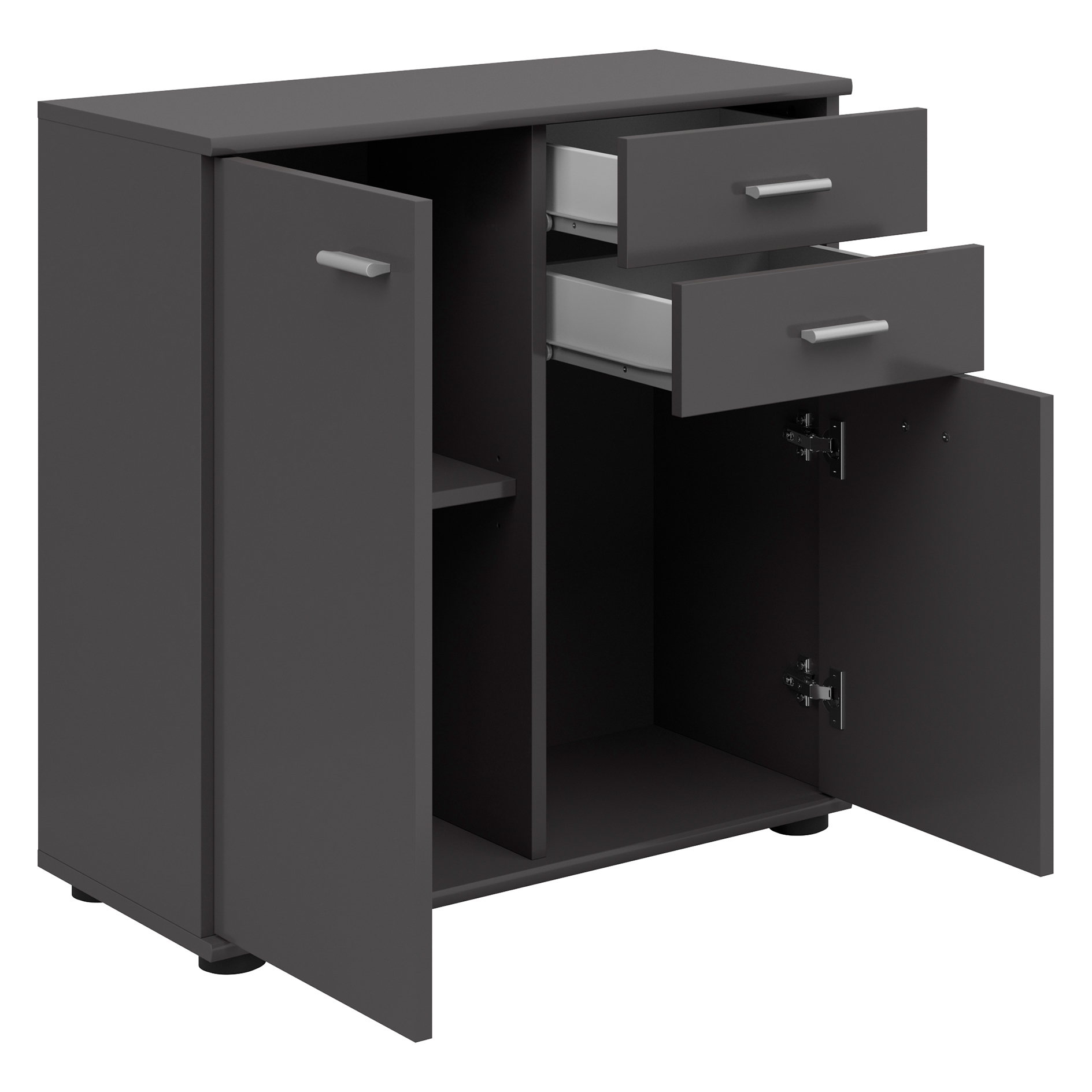 Kommode - anthrazit - 2 Schubladen - 71 cm breit