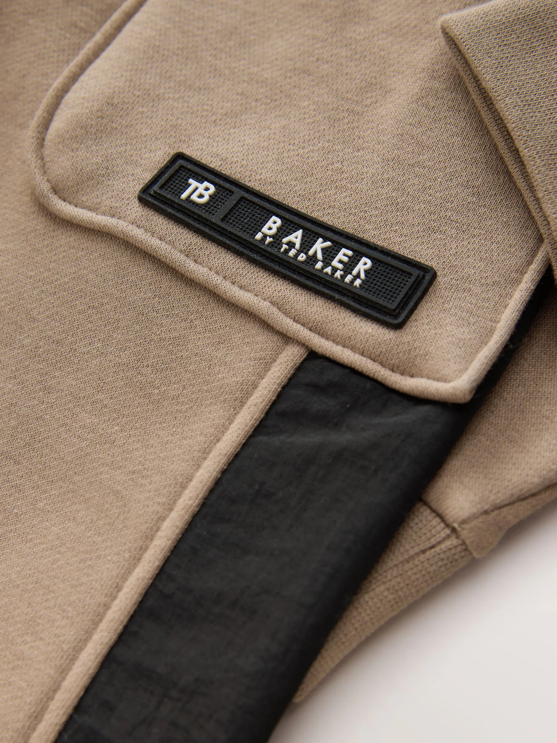 Pastelgeel - Baker by Ted Baker Funnel sweatshirt met ritssluiting en trechterkraag en joggingbroek