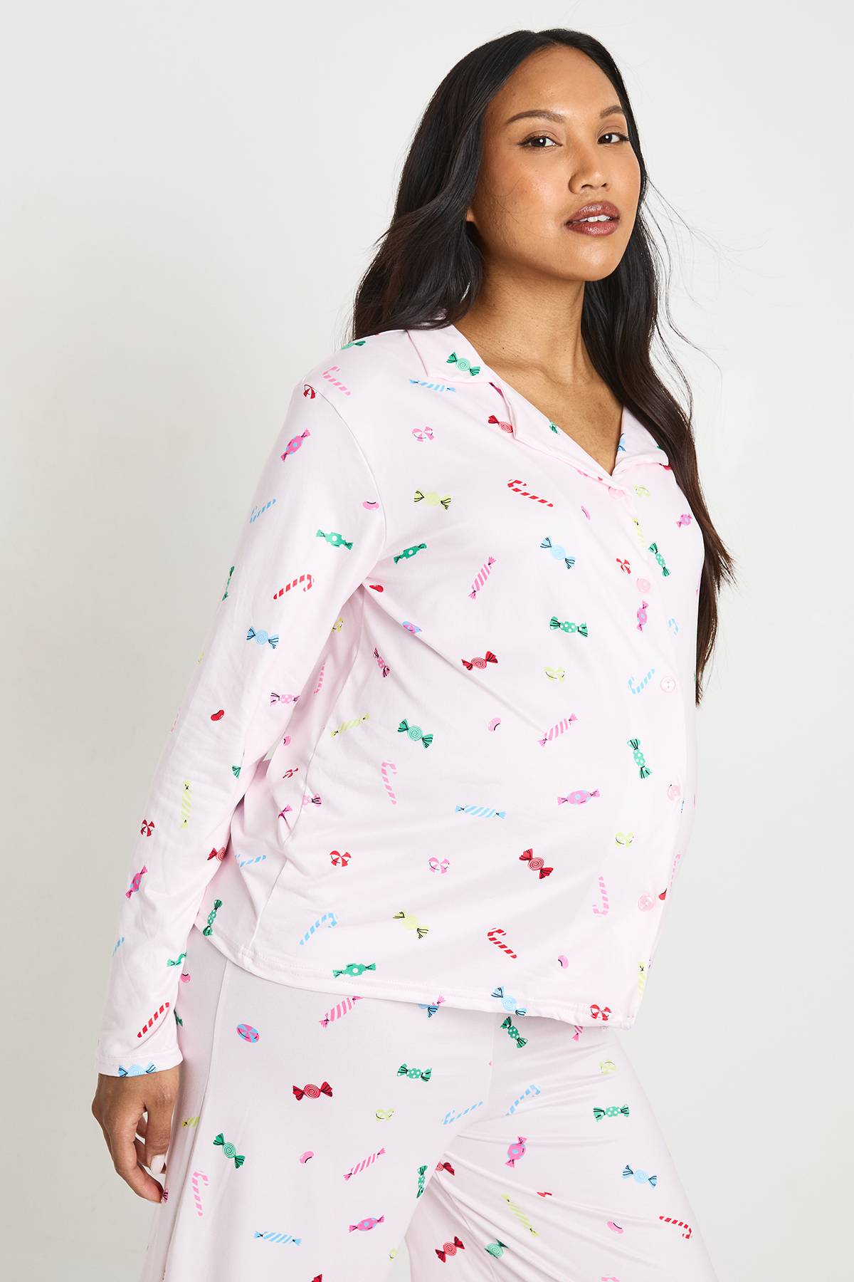 boohoo Ensemble De Pyjama De Maternité Chemise À Manches Longues Et Pantalon À Imprimé Doux