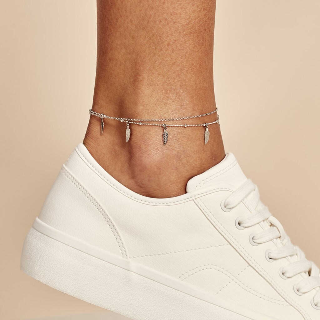 Chaîne De Cheville Azou Argent Blanc