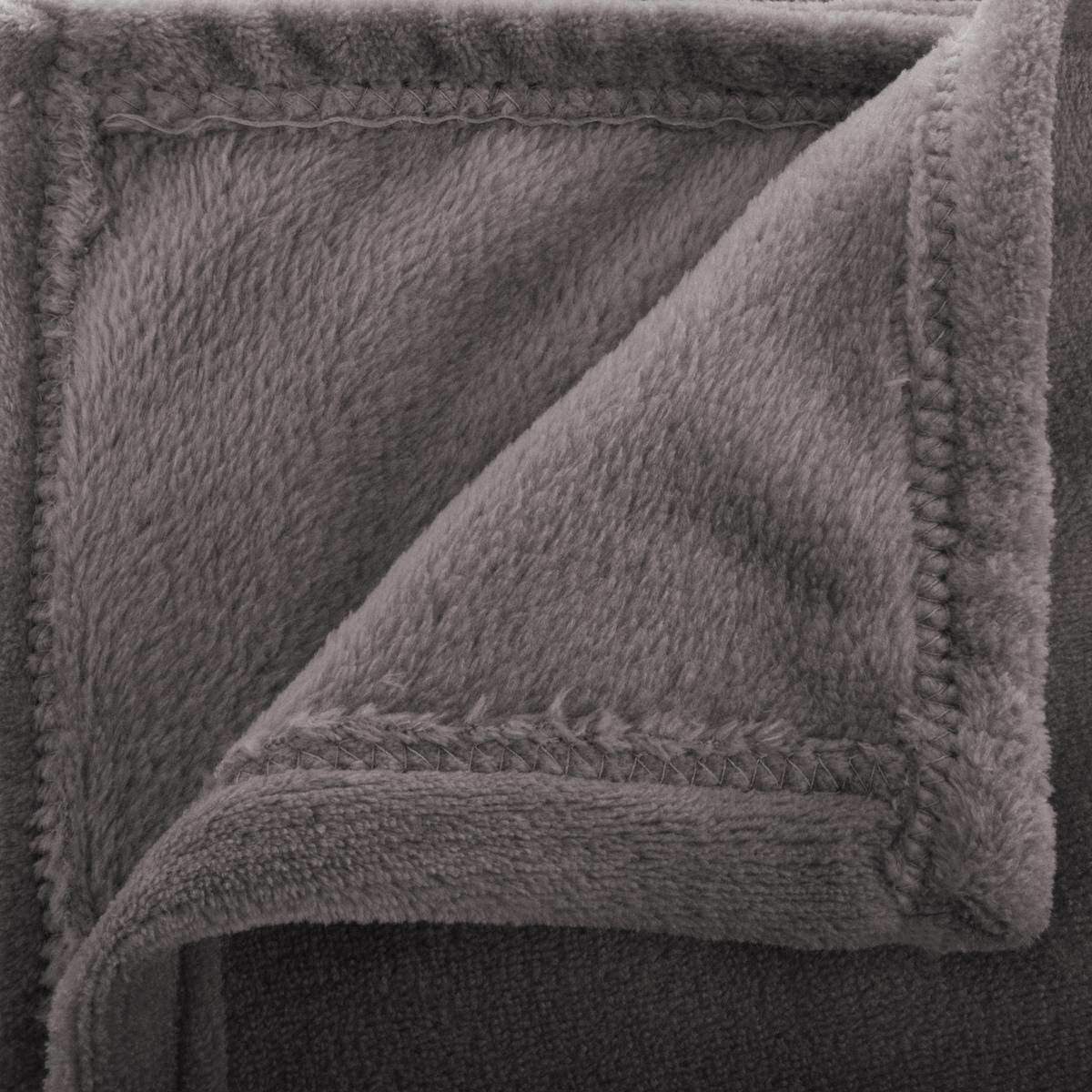 PLAID FLANEL UNI GRIS FONCE 130X180CM