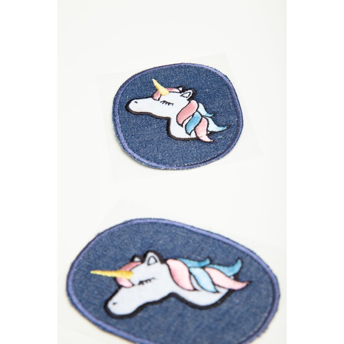 Atelier Veritas-Set van 2 patches met eenhoorns 9,5x9,5cm