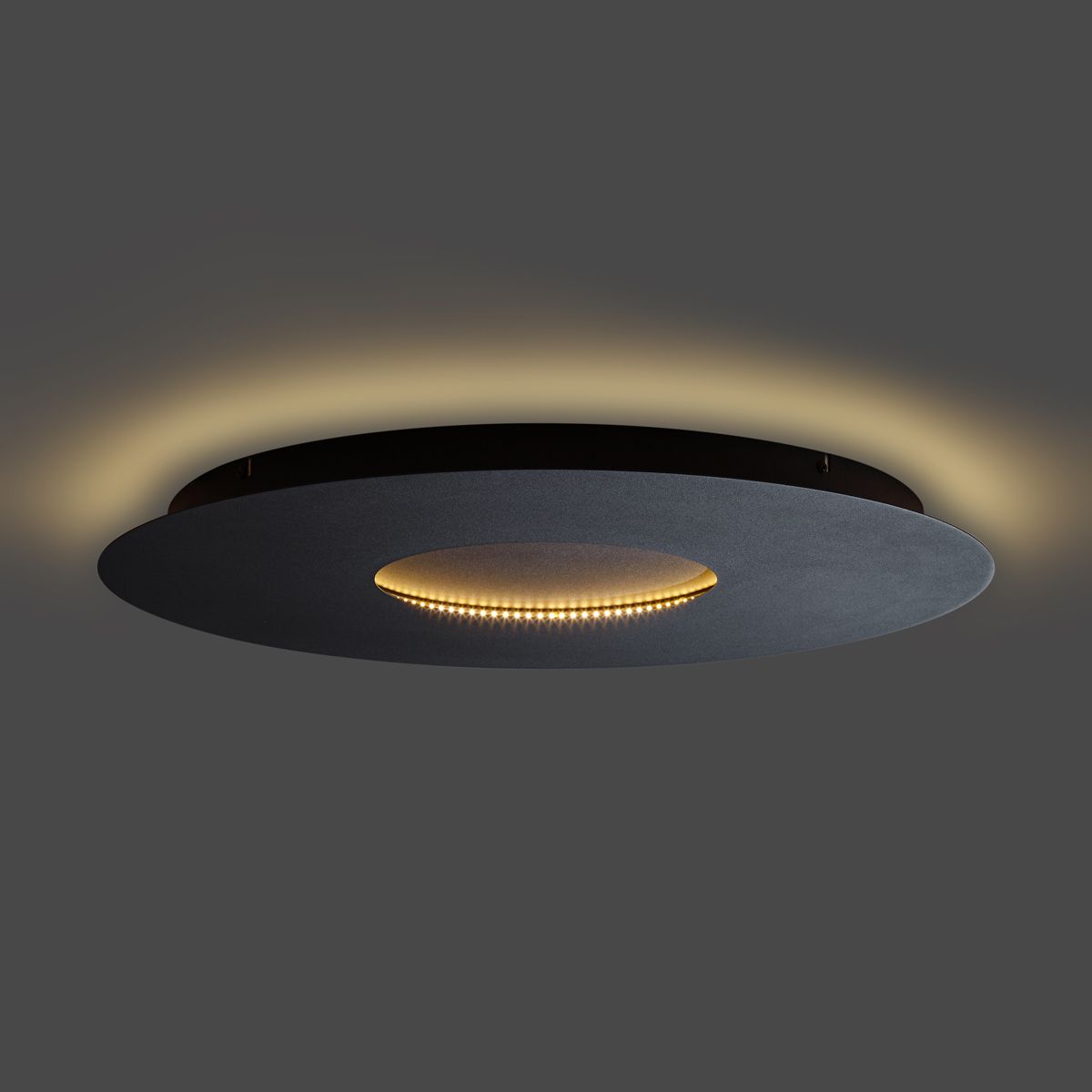 Moderne plafondlamp zwart 60cm incl. LED 3-staps dimbaar - Morning