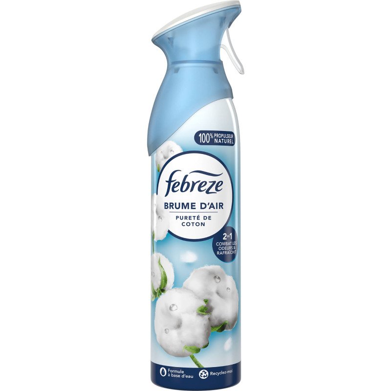Désodorisant Febreze Brume d'air Pureté de coton - Aérosol 185 ml
