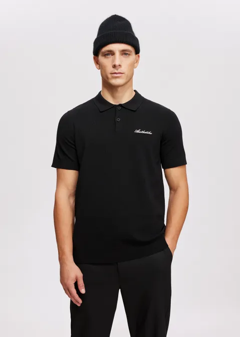 Polo met knoopsluiting zwart (ZWART)