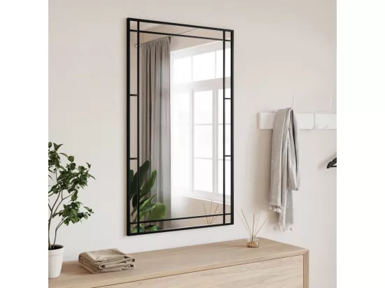 Miroir mural noir 60x100 cm rectangulaire fer