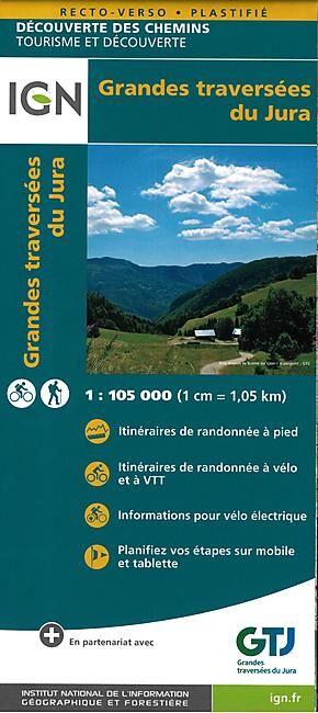 IGN - GRANDES TRAVERSEES DU JURA 1 105 000