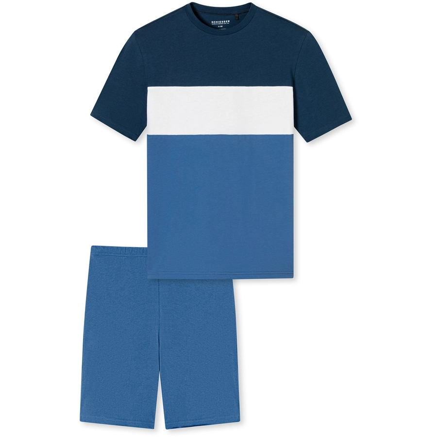 Schiesser Pyjama Organic Cotton jeansblau