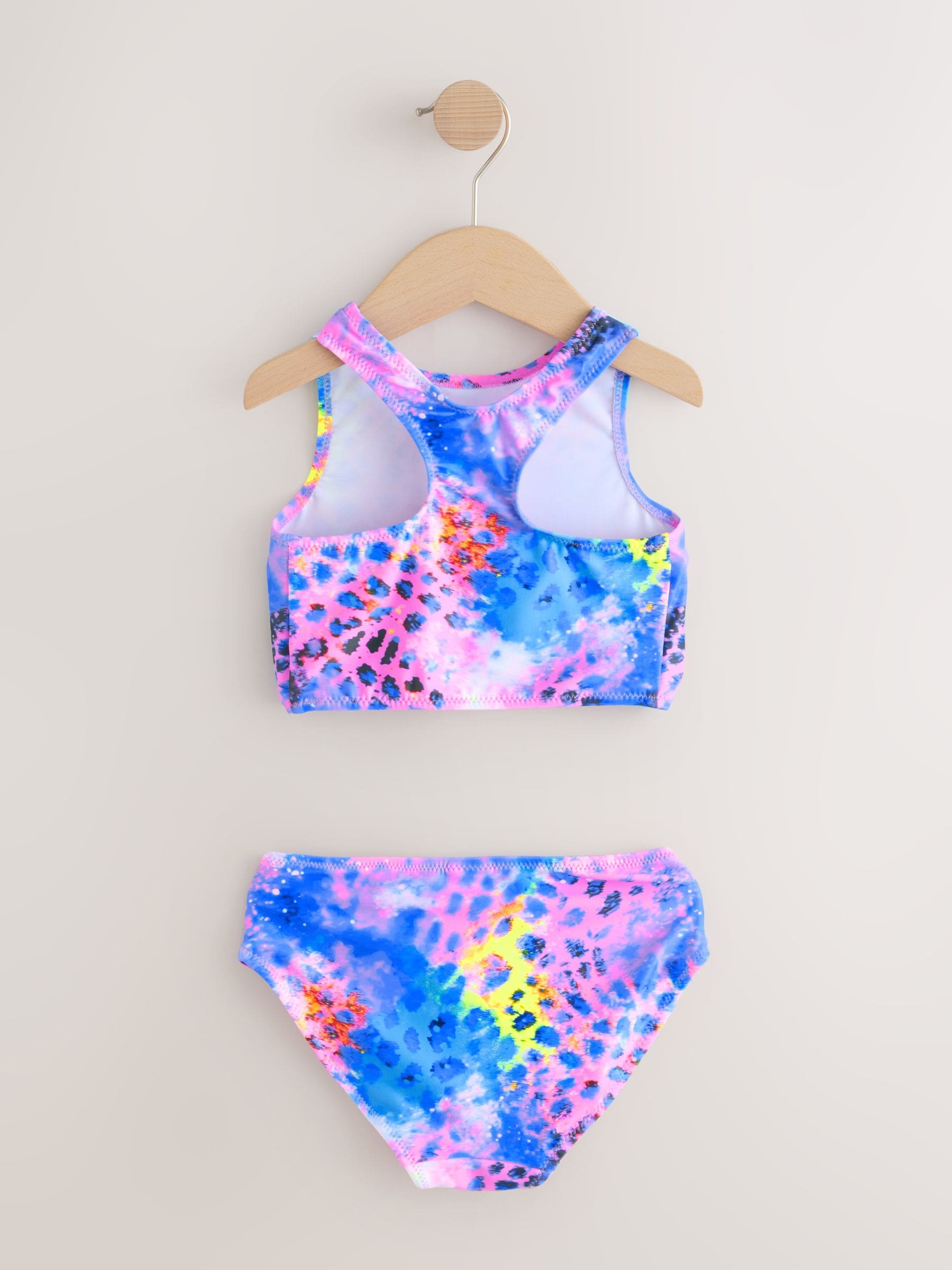 Paars met dierenprint - Bikini, surfhemdje en scrunchie zwemset (3 - 16 jr)